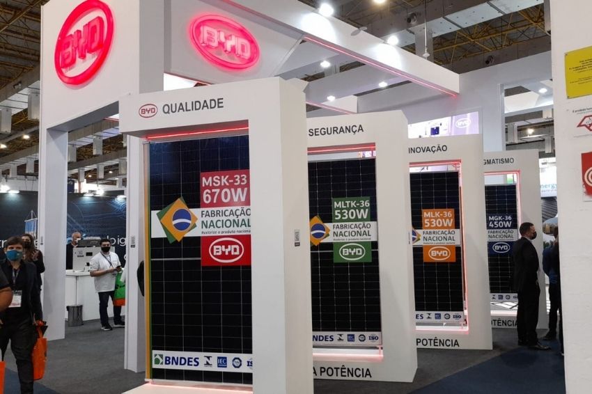 BYD apresenta painéis com maior capacidade produtiva na Intersolar 2021